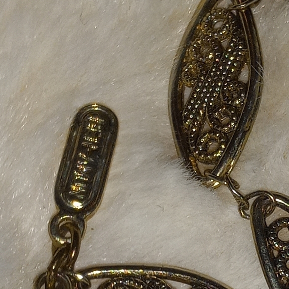 Vintage 40" Ben Amun 24 Kt Gold Plated Lanyard Style Ornate Necklace - Picture 8 of 12